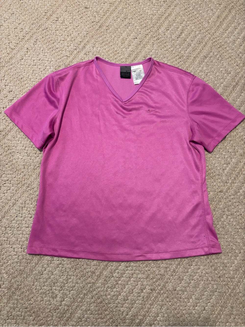 Nike Pink V-Neck Short Sleeve Athletic Tee